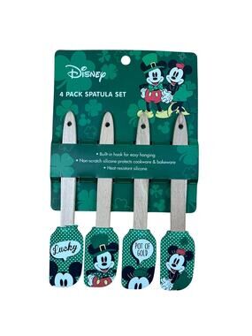 Disney Mickey Mouse St. Patrick's Day Four Pack Spatula Set - NWT
